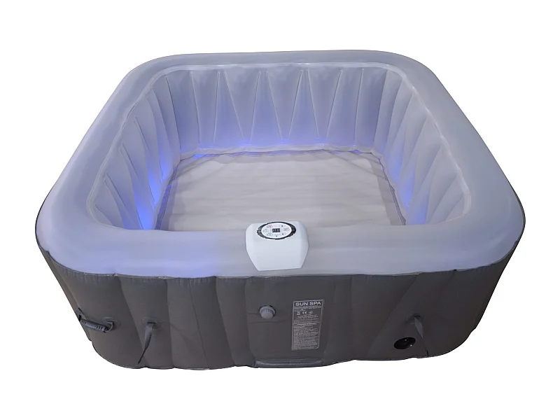 Spa hinchable cuadrado de 4 plazas - Sunspa - Diadema LED incluida - Dimensiones : 155 x 155 cm