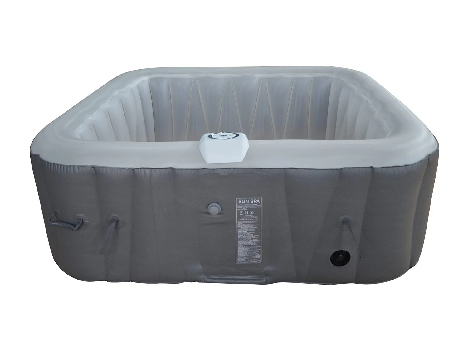 Spa gonflable 4 places carré - Sunspa - Bandeau LED inclus - Dimensions : 155 x 155 cm