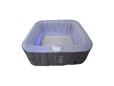 Quadratischer aufblasbarer Whirlpool für 4 Personen - Sunspa - Inklusive LED-Band - Maße: 155 x 155 cm