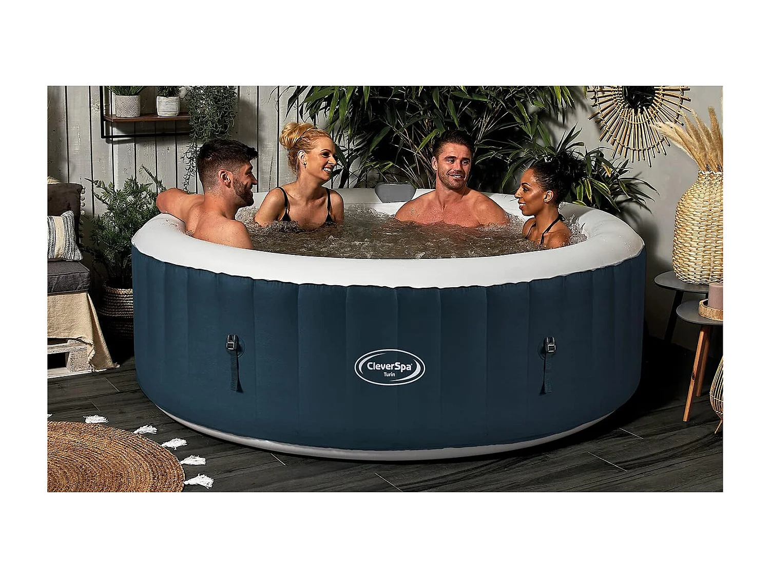 Spa gonfiabile 6 posti rotonda - CleverSpa modello Torino - Diametro: 208 cm - Filtro e copertura inclusi