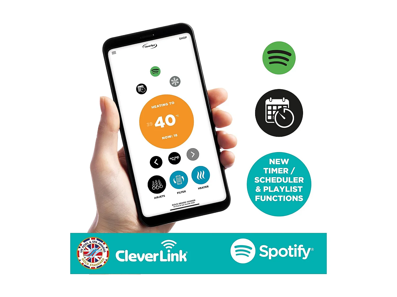 Spa gonfiabile 6 posti rotonda - CleverSpa modello Torino - Diametro: 208 cm - Filtro e copertura inclusi