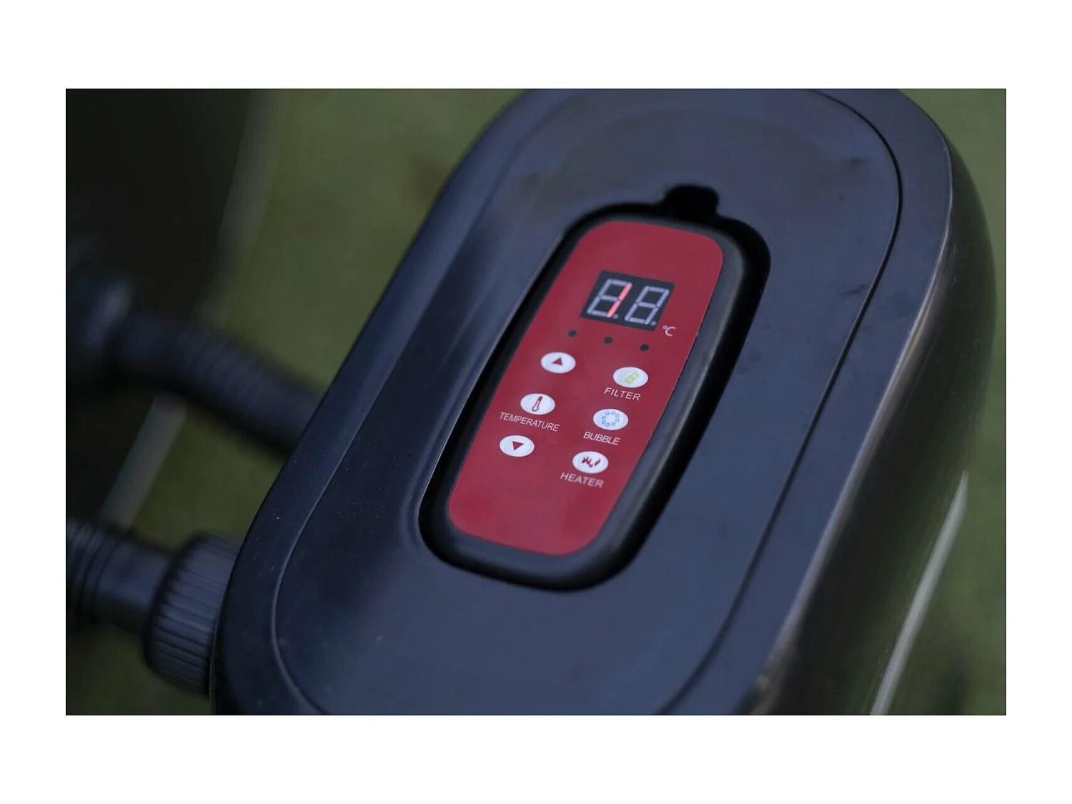 Ospazia Spa gonfiabile rotonda a 4 posti in schiuma - - Diametro: 180 cm - Filtro e copertura inclusi