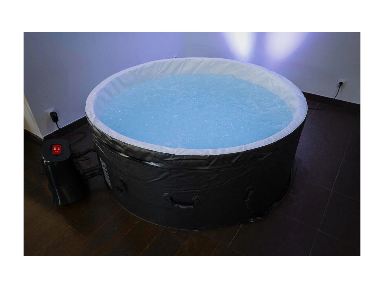 Ospazia Spa gonfiabile rotonda a 4 posti in schiuma - - Diametro: 180 cm - Filtro e copertura inclusi