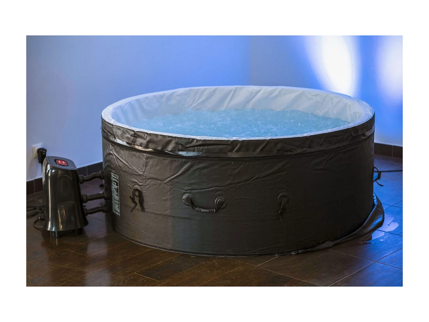 Ospazia Spa gonfiabile rotonda a 4 posti in schiuma - - Diametro: 180 cm - Filtro e copertura inclusi