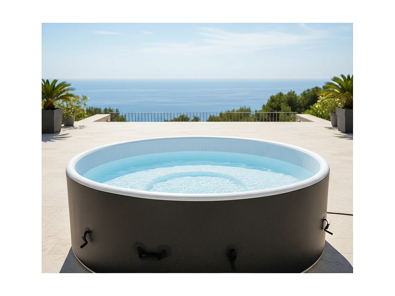 Een 6-persoons golfbad in Dropstitch- Ospazia - Diameter: 200 cm - Filter en doek inbegrepen