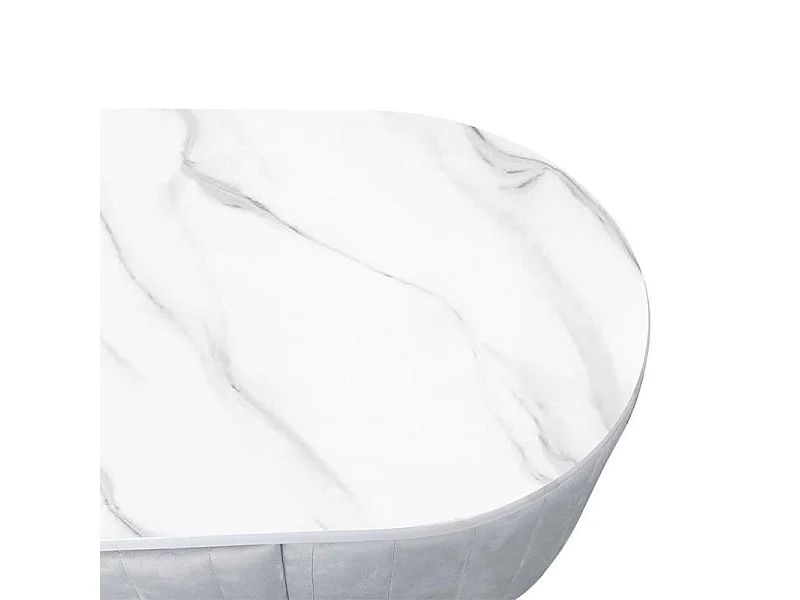 Coiffeuse À Tiroir Dessus De Table En Faux Marbre Vita - Couleurs - Pu Blanc