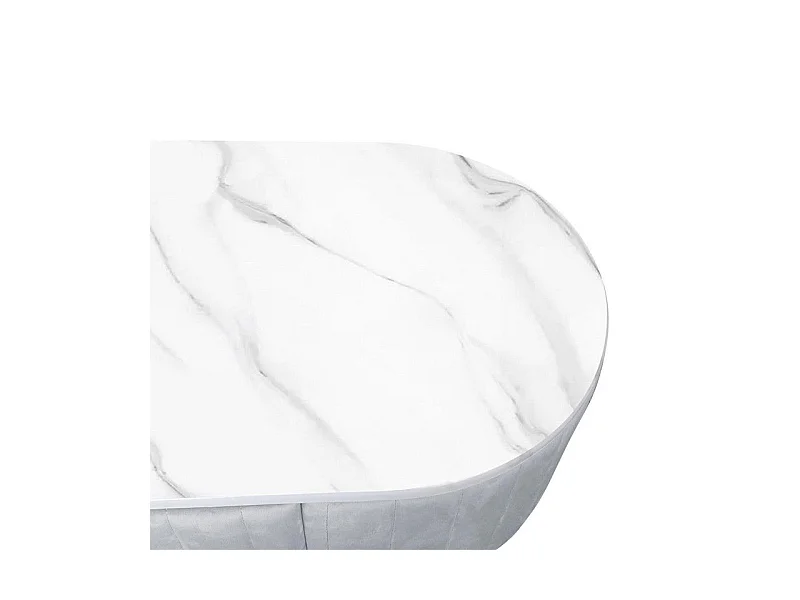 Coiffeuse À Tiroir Dessus De Table En Faux Marbre Vita - Couleurs - Velours Beige