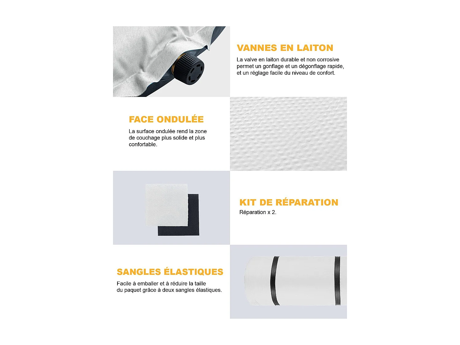 Doppel-Luftmatratze - Kingcamp - Grau - inkl. Tragetasche - 198 x 130 cm