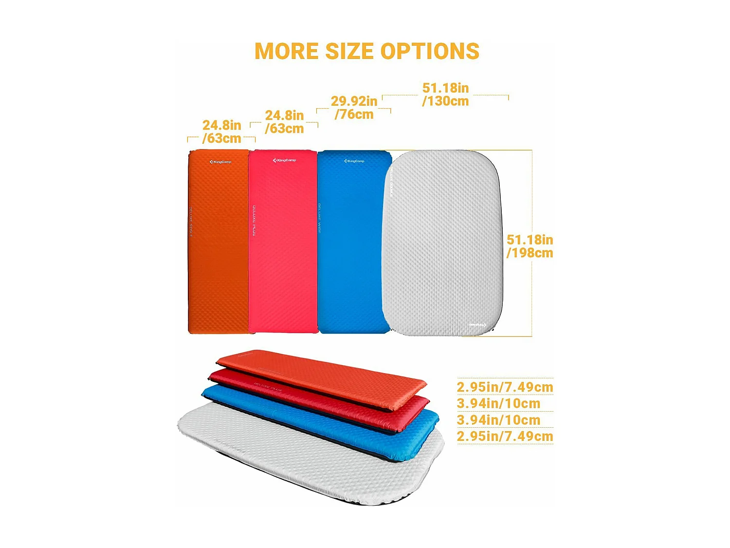 Doppel-Luftmatratze - Kingcamp - Grau - inkl. Tragetasche - 198 x 130 cm