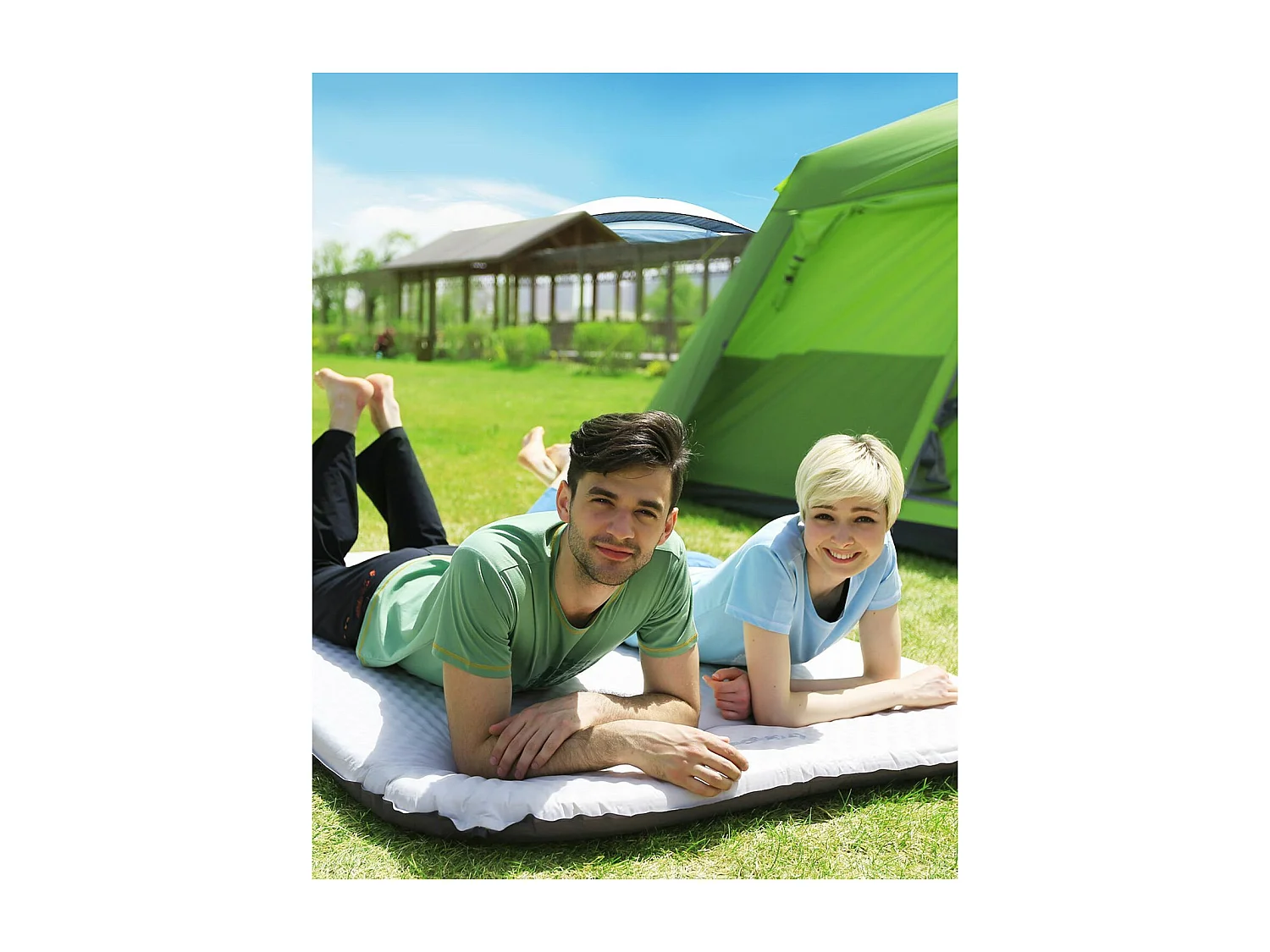 Doppel-Luftmatratze - Kingcamp - Grau - inkl. Tragetasche - 198 x 130 cm