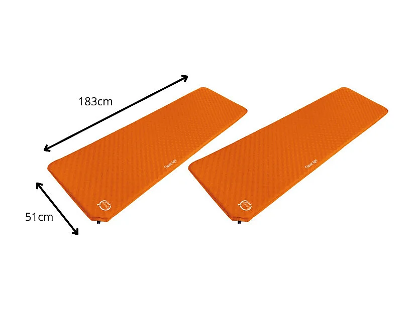 Lot de 2 matelas autogonflant de camping - O'Camp - En Polyester - 183 x 51 cm