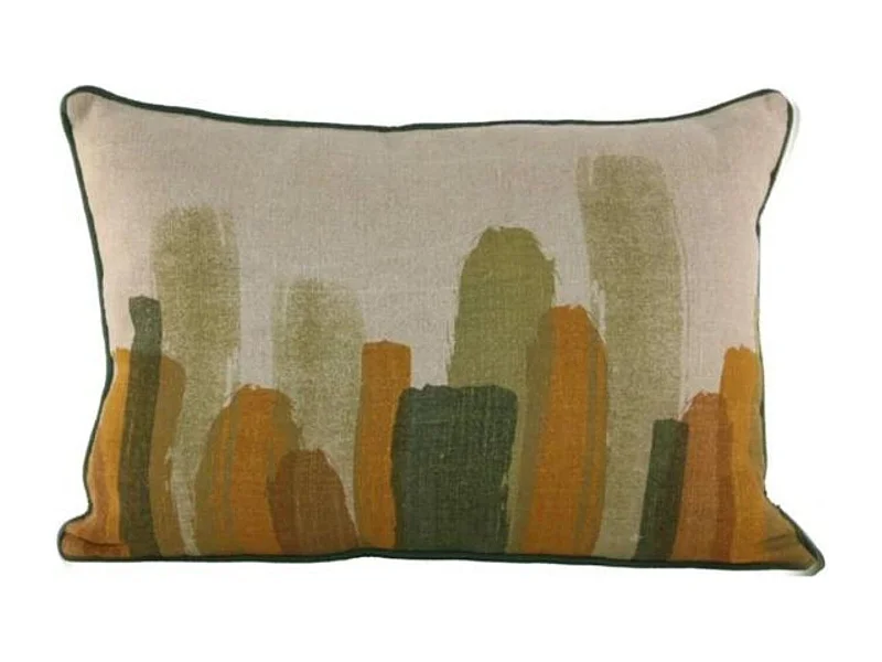 Cojín estilo sketch de lino y algodón