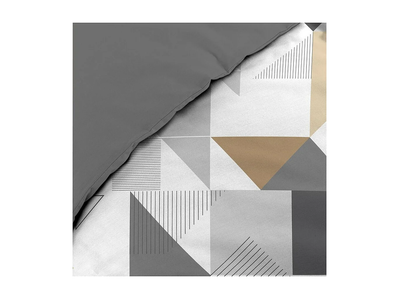 Parure de Lit 3 Pièces "Trigone" 240x220cm Gris