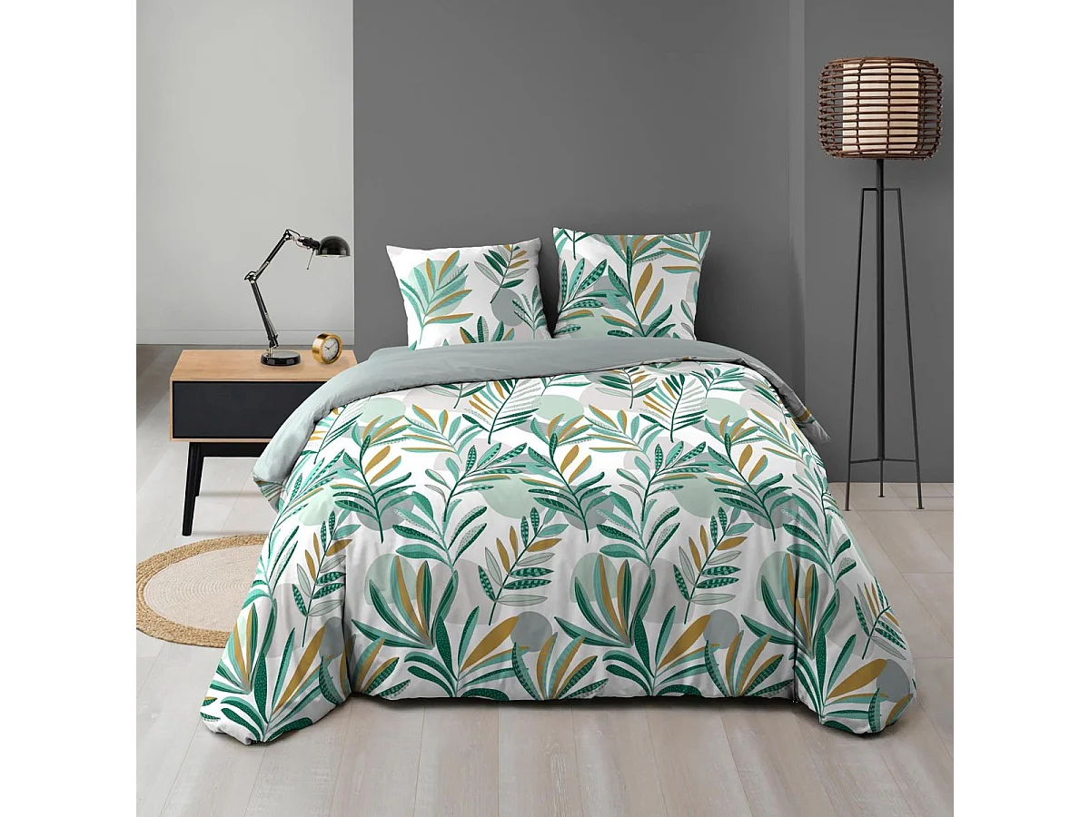 Parure de Lit 3 Pièces "Louna" 240x220cm Vert