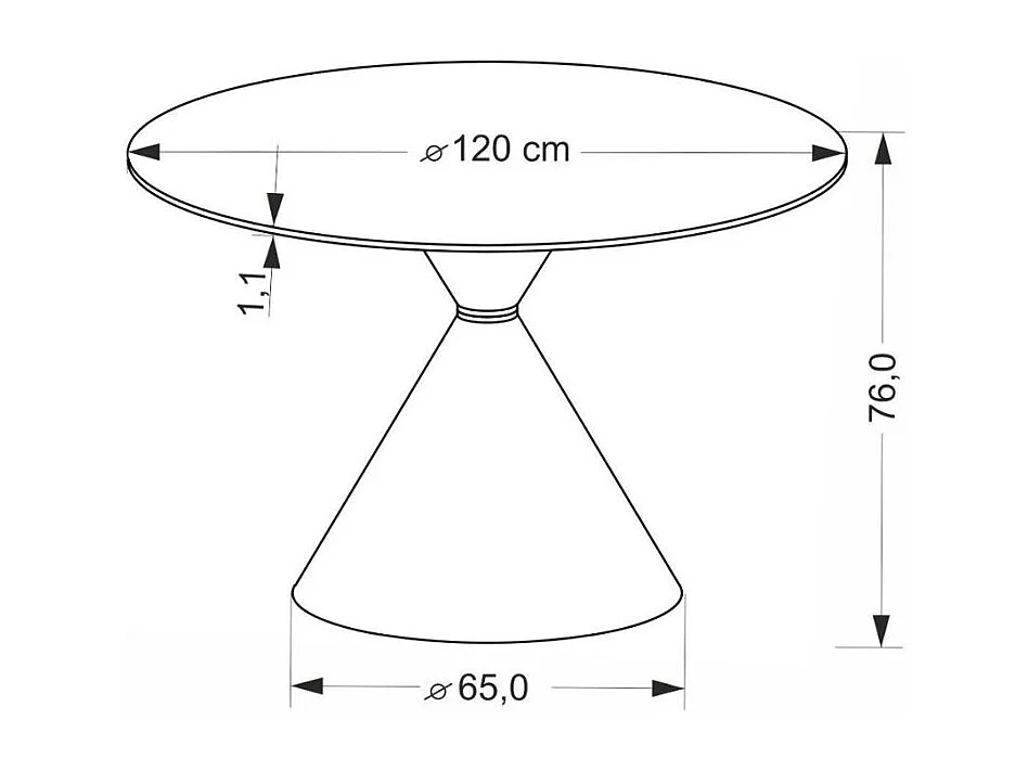 Mesa redonda de 120 cm estilo mármol con pata central Mordor