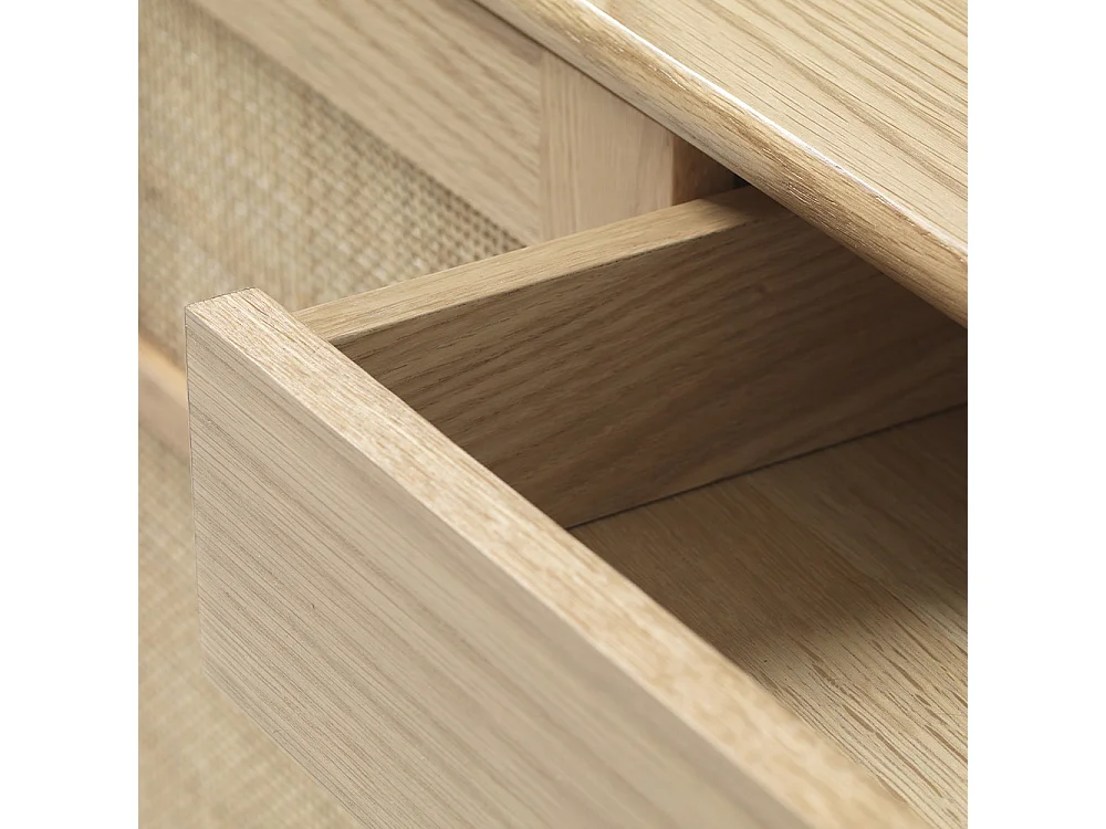 Buffet 2 portes 180 cm - Bois et rotin - CAPRI