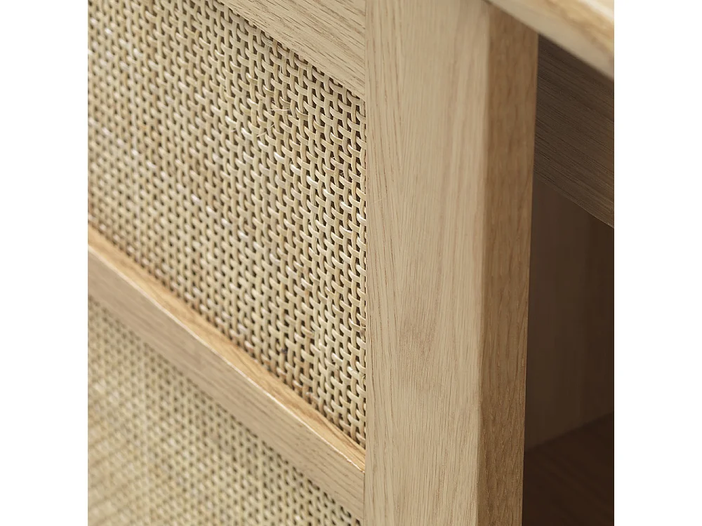 Buffet 2 portes 180 cm - Bois et rotin - CAPRI