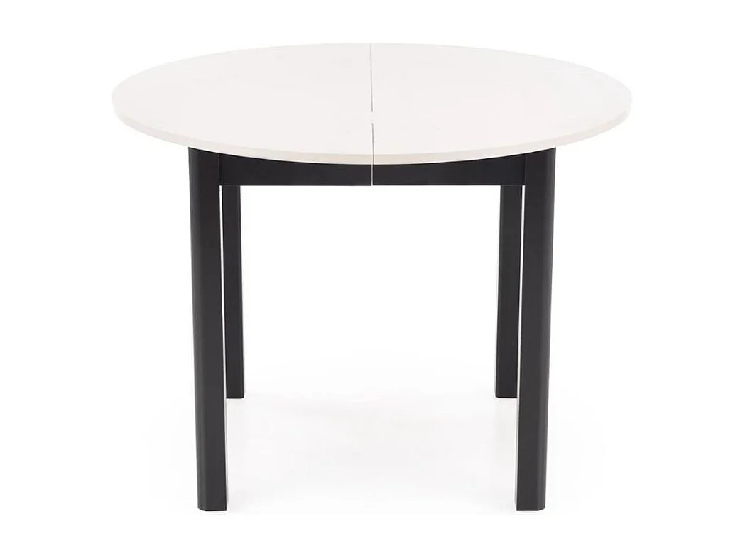 Tavolo da pranzo rotondo allungabile beige e nero 100 cm CARENE