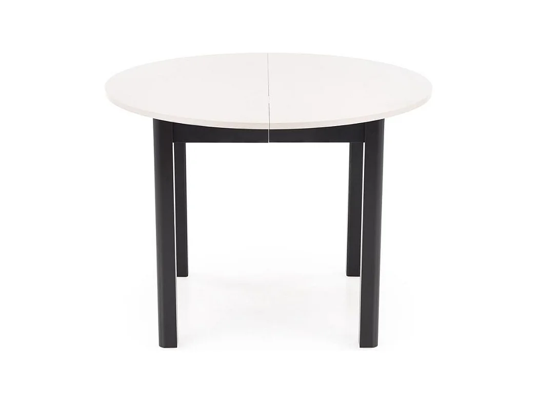 Table à manger ronde 100 cm extensible beige et noir CARENE