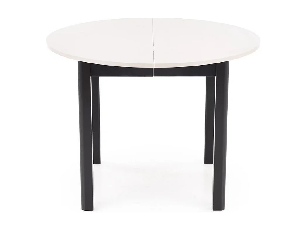 Table à manger ronde 100 cm extensible beige et noir CARENE
