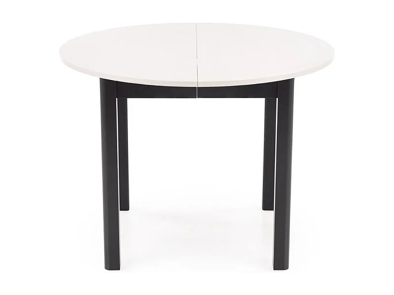 Table à manger ronde 100 cm extensible beige et noir CARENE