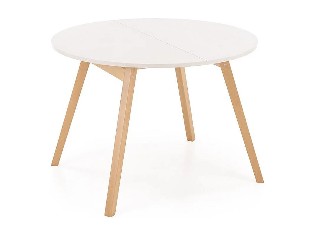Table ronde extensible beige et hêtre 102cm Storend