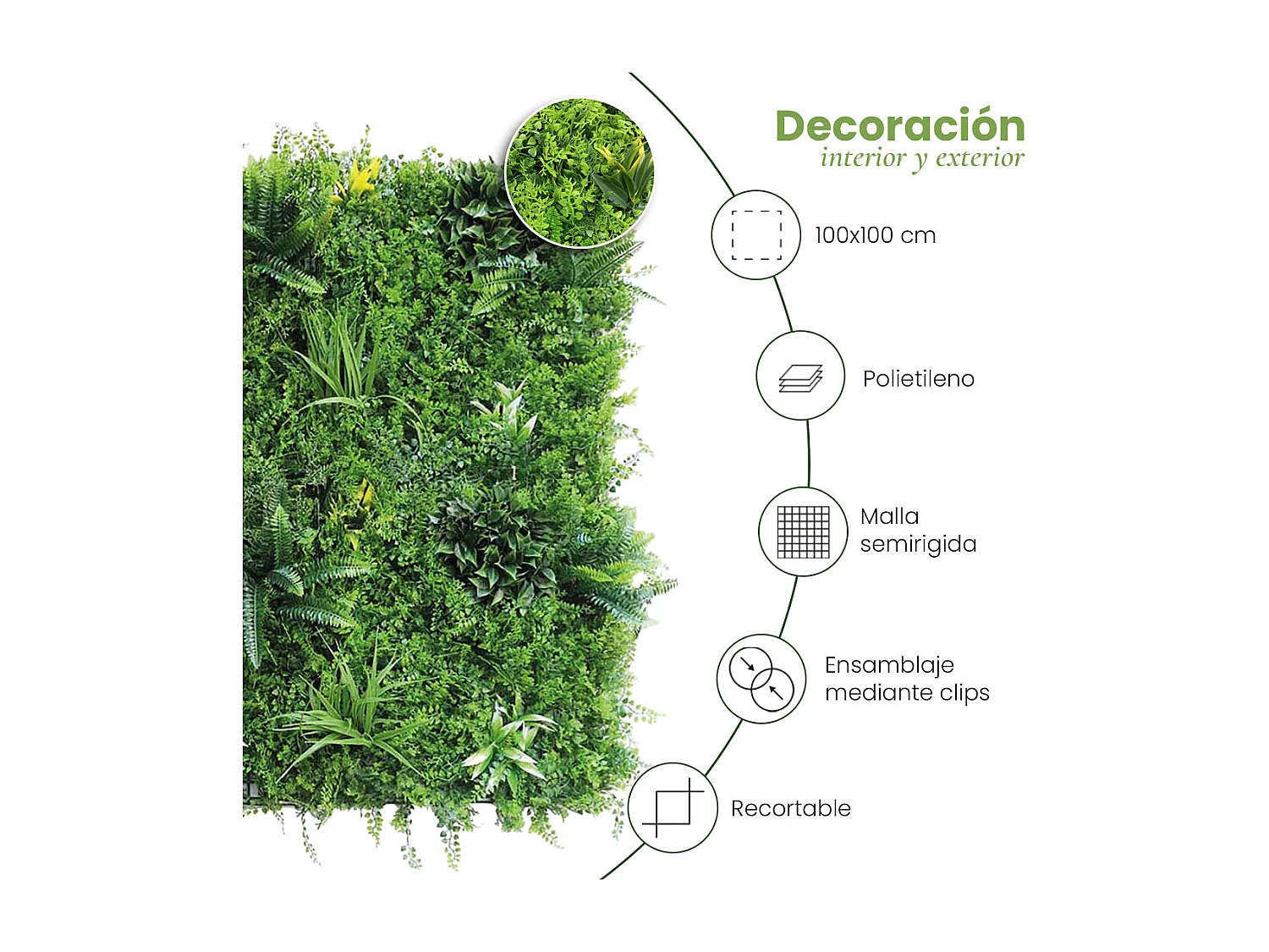 Jardín vertical leafy 100 x 100 cm nortene 1X3 M