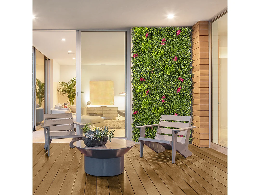 Panel trawiasty - "Vertical Villa" - Zestaw 4 - 1,00 x 1,00 m - Zielony