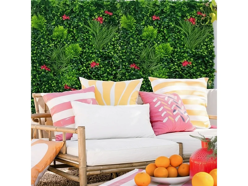 Panneau végétal - " Vertical Villa " - Lot de 4 - 1.00 x 1.00 m - Vert