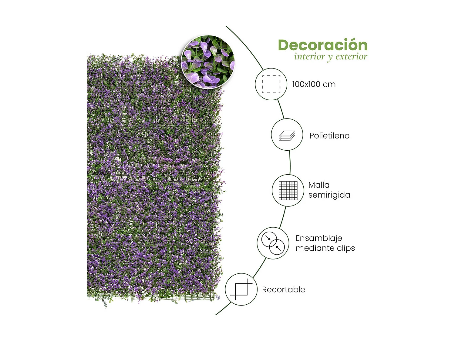 Jardín vertical lavanda 100 x 100 nortene 1 X 2M