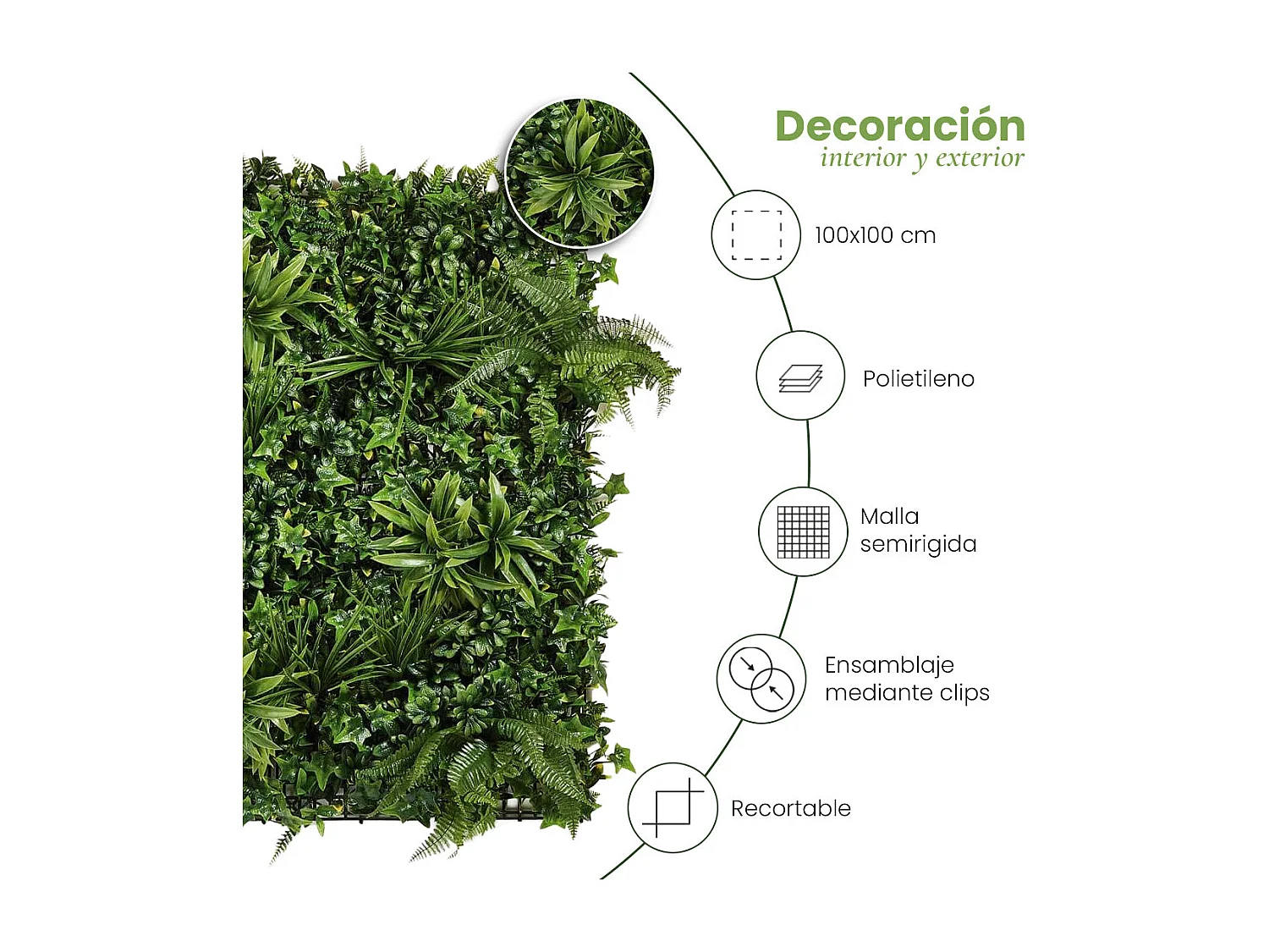 Jardín vertical tropic wild 100 x 100 cm 1X1 M