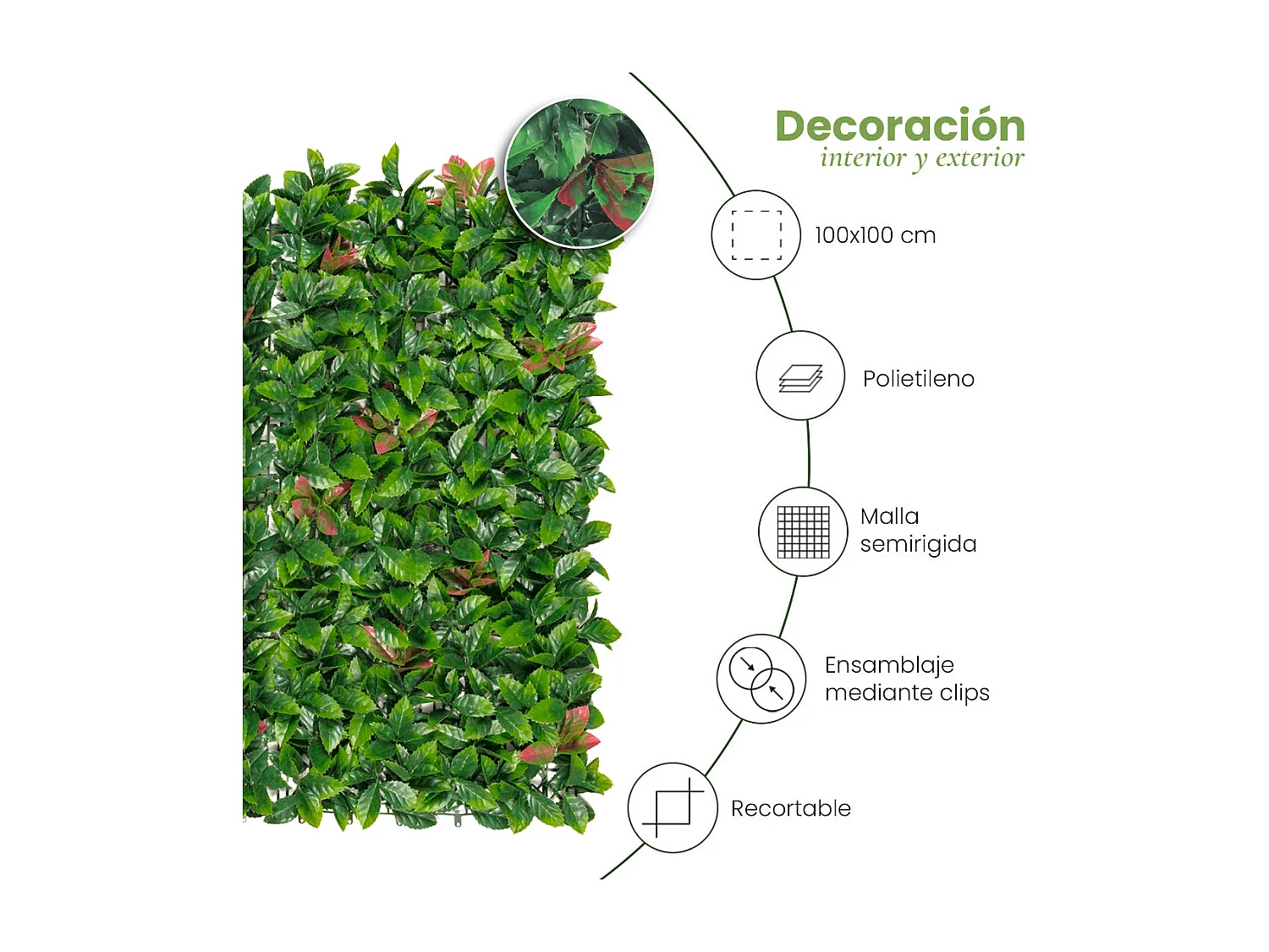 Jardín vertical red lauro 100 x 100 nortene 1 X 2M