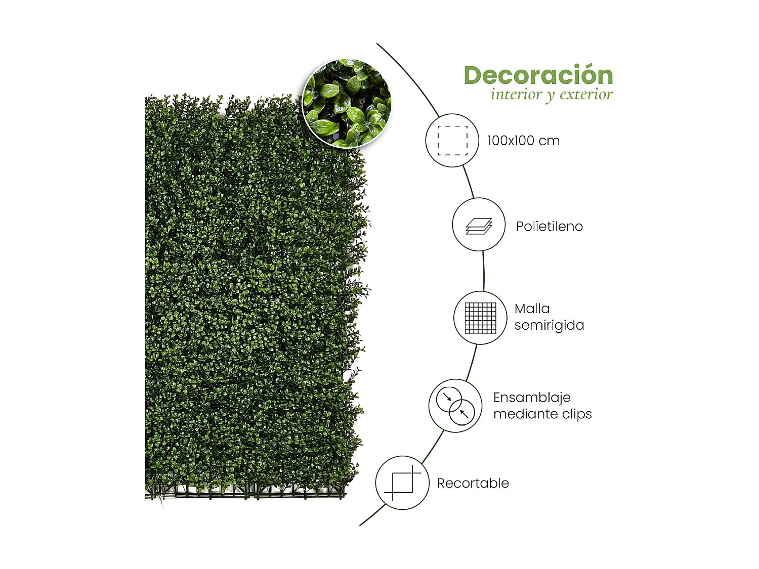 Rollo jardin vertical boj 100 x 100 cm nortene 1X1 M