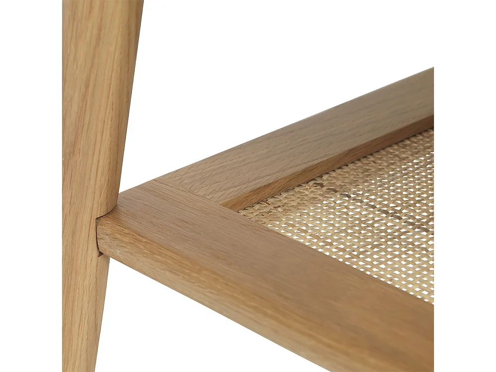 Table basse 2 plateaux 120 cm - Bois et rotin - CAPRI