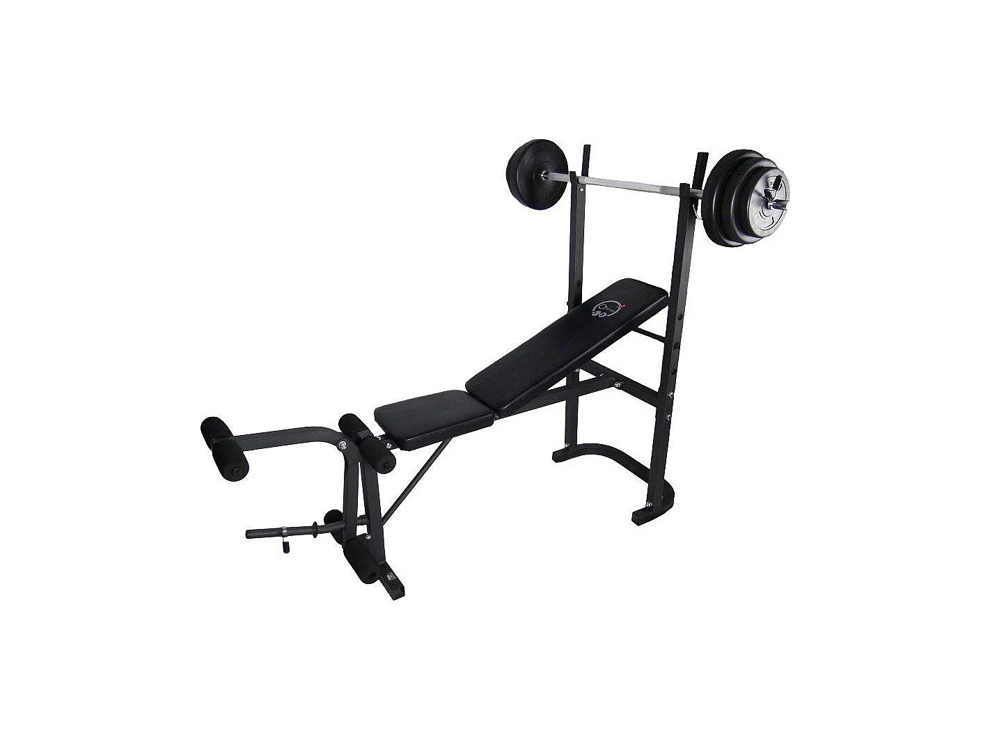 Banc de musculation avec poste jambe - Barre et 20 Kg de poids inclus - O'Fitness - Maison/appartement