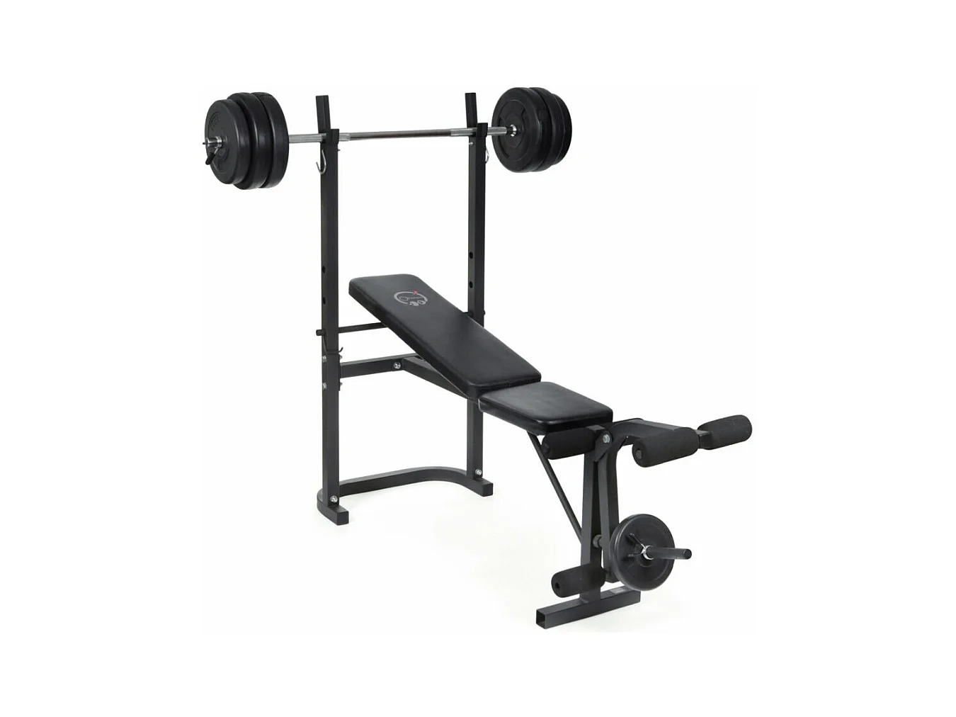 O'Fitness Gewichtsbank met stang + 20 Kg gewichten inbegrepen - - Ideaal voor lichaamsbeweging thuis