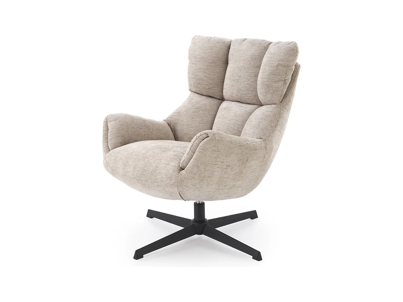 Fauteuil confort pivotant en tissu beige Marx