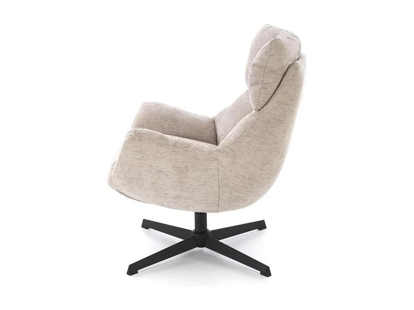 Fauteuil confort pivotant en tissu beige Marx