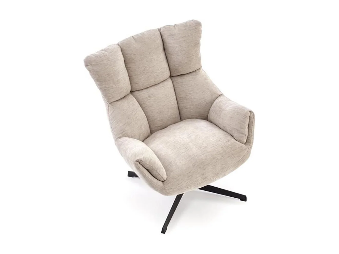 Fauteuil confort pivotant en tissu beige Marx