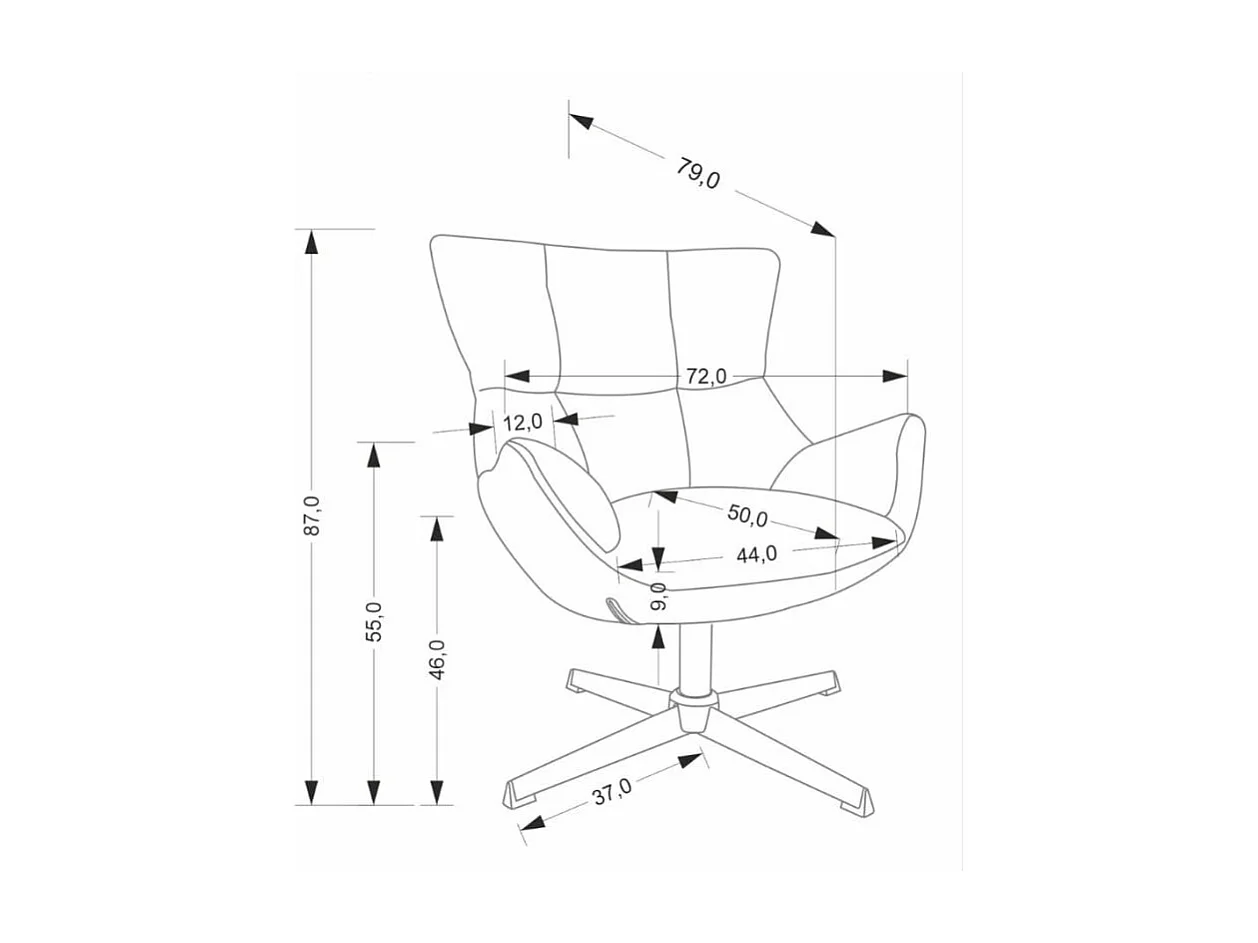 Fauteuil confort pivotant en tissu beige Marx