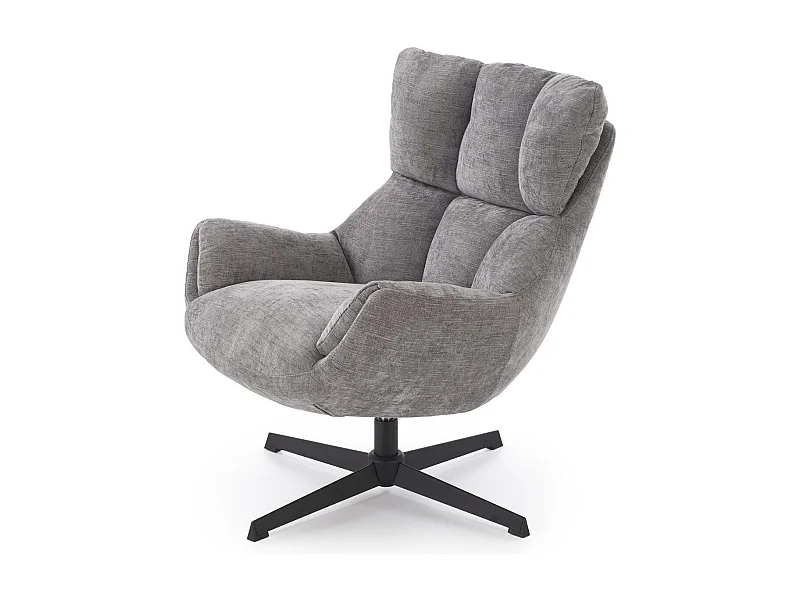 Fauteuil design pivotant gris en tissu Marx
