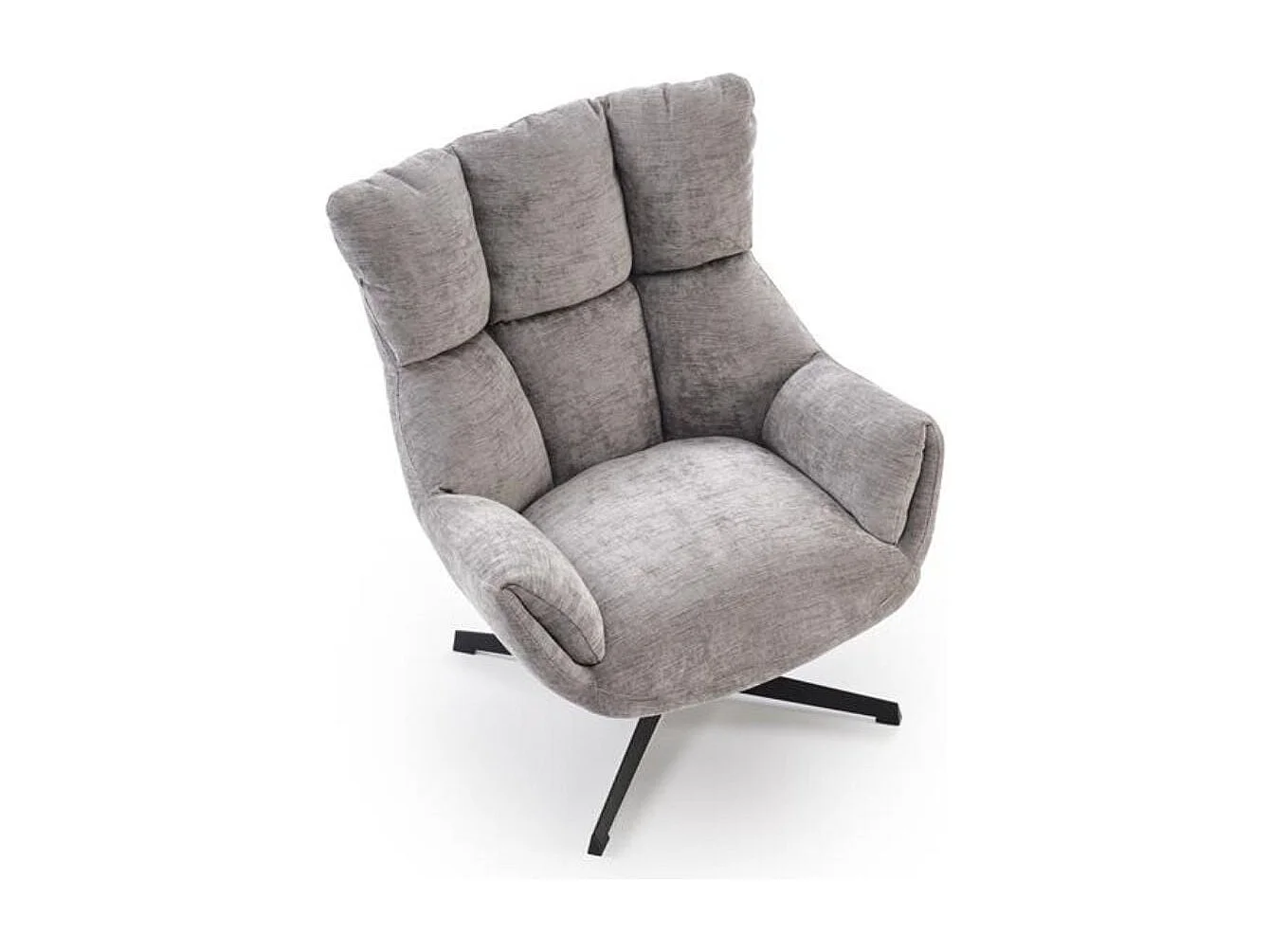 Fauteuil design pivotant gris en tissu Marx