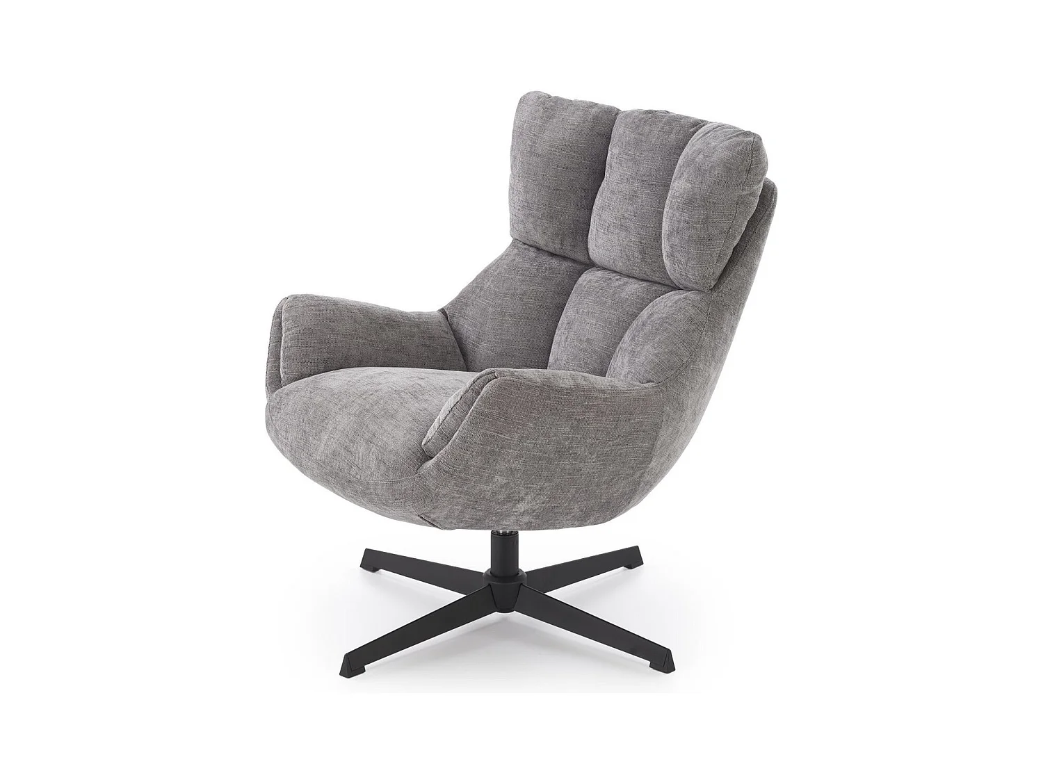 Fauteuil design pivotant gris en tissu Marx