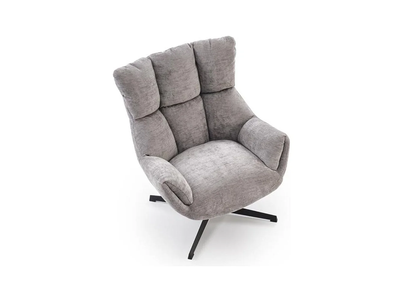 Sillón giratorio de diseño gris en tejido Marx