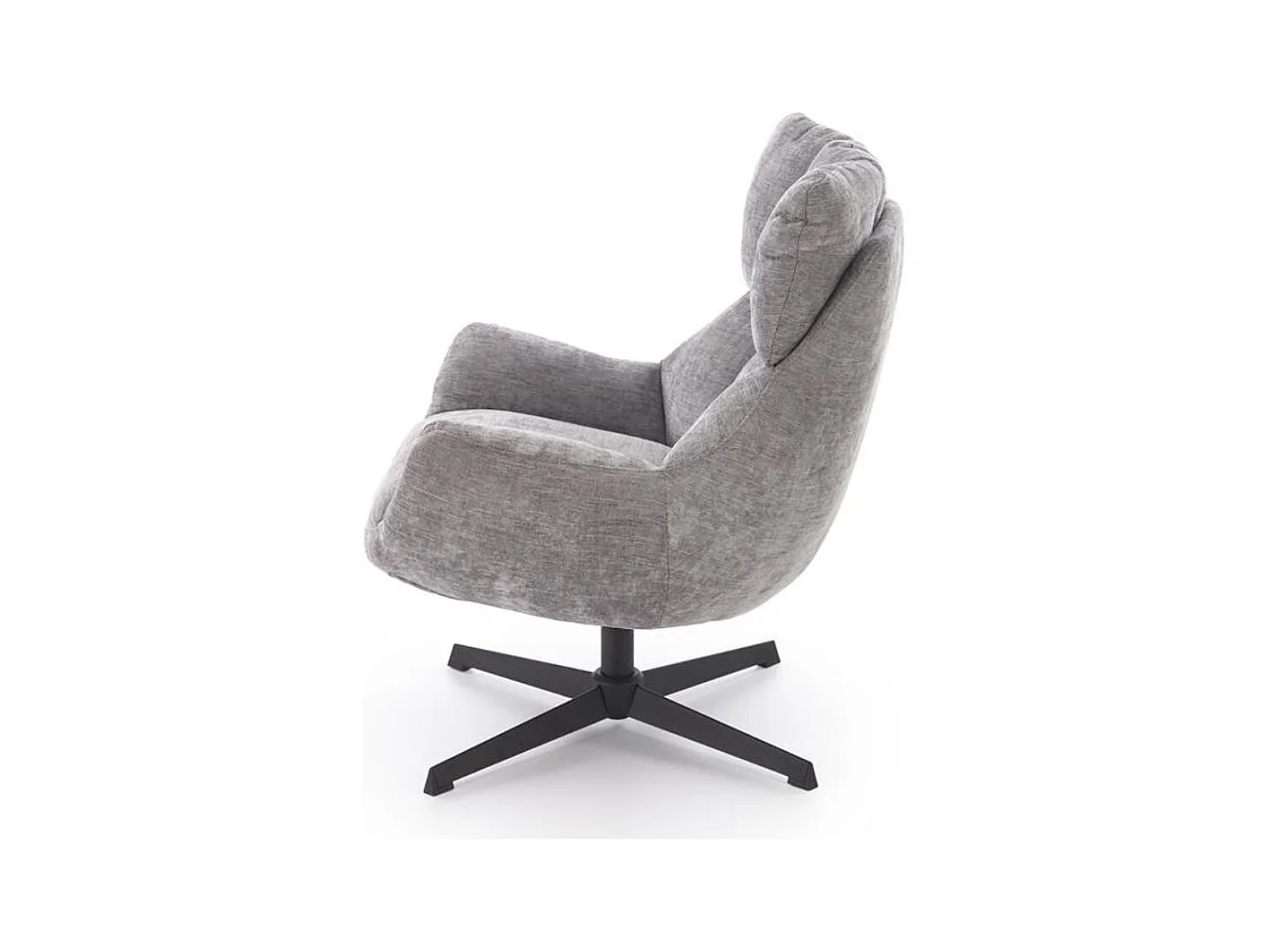 Sillón giratorio de diseño gris en tejido Marx