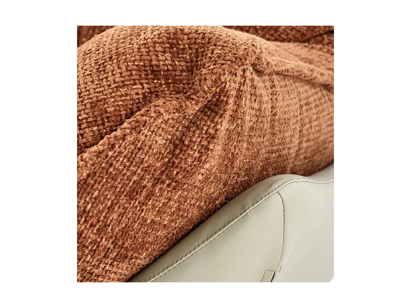 Fauteuil design bi-matière cannelle et kaki Adel