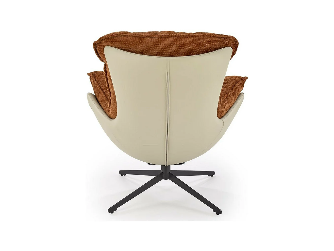 Sillón de diseño bimaterial Adel canela y caqui