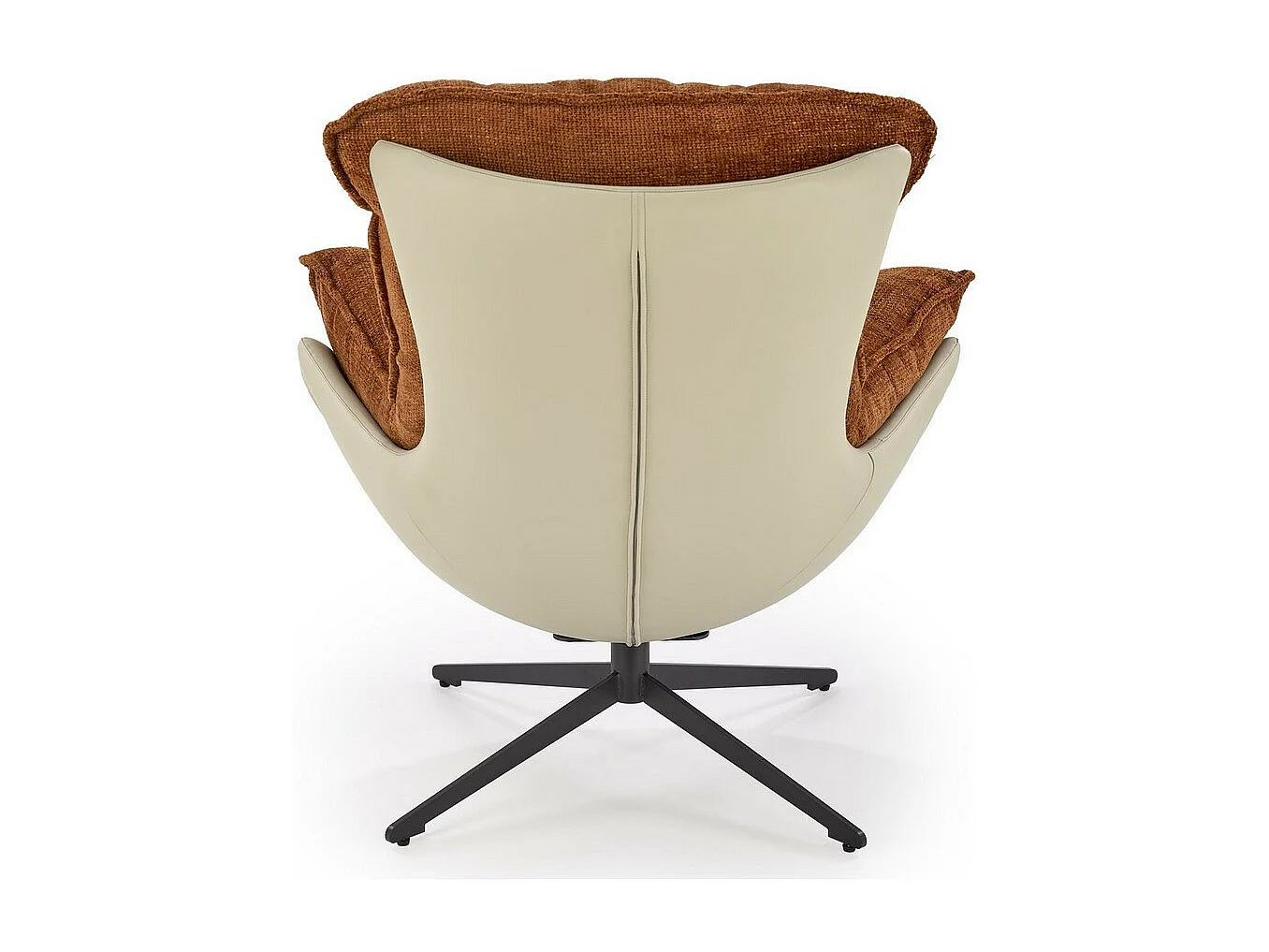 Poltrona di design bi-materiale cannella e kaki Adel