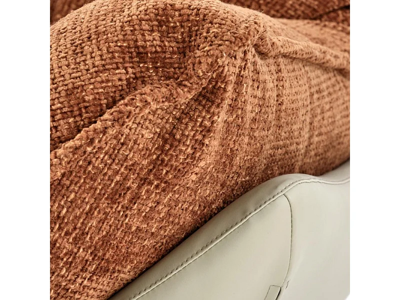 Poltrona di design bi-materiale cannella e kaki Adel