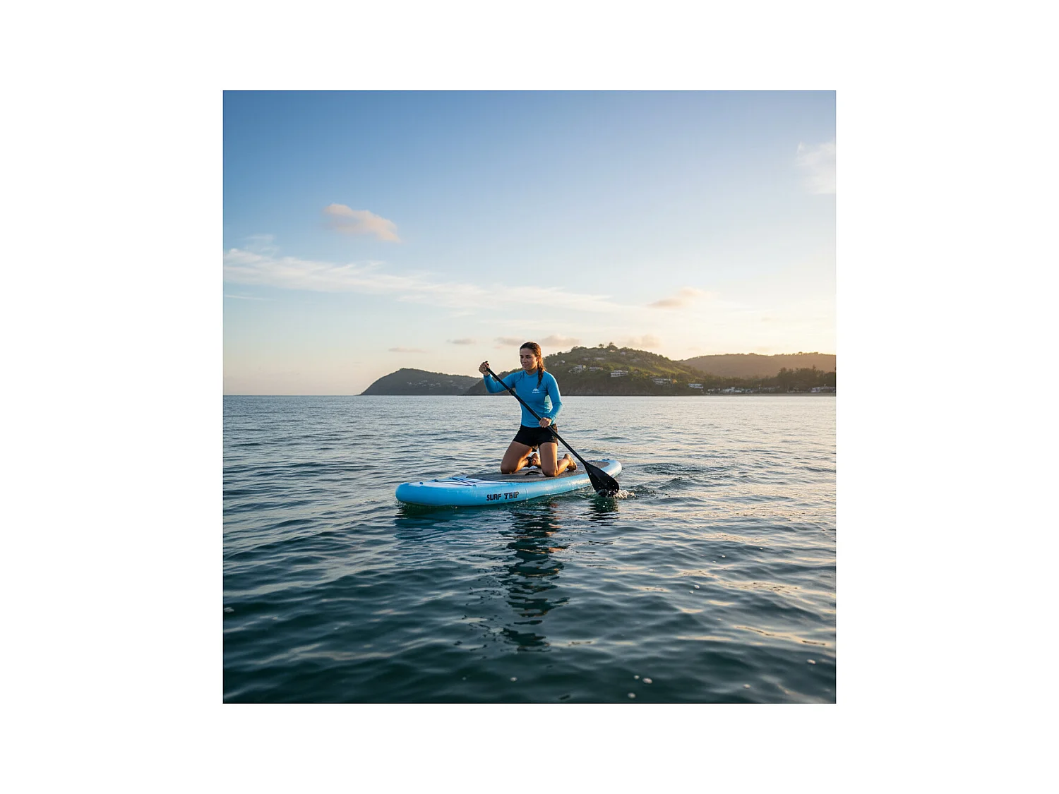 Paddle gonflable - Surftrip - En dropstitch - Avec sac de transport - Dimensions : 305 x 76 x 15 cm
